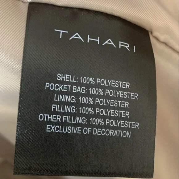 SZ M Tahari Tan Hooded Puffer Coat - Picture 9 of 13